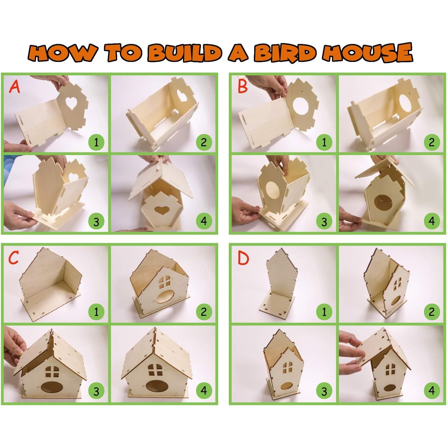 Birdhouse Painting Kit, 4 Pack Wooden Build and Paint Set: image 4