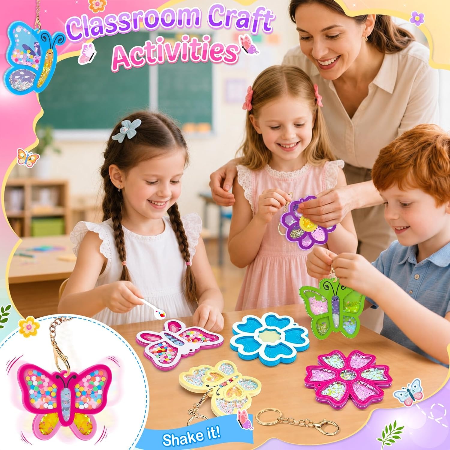 Glitter Shaker Keyring Making Kit for Kids: image 4