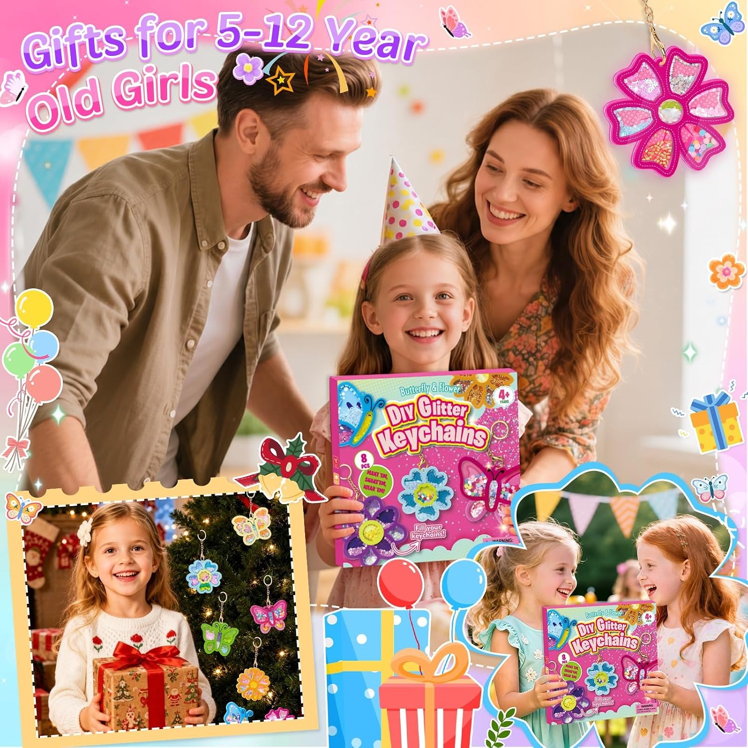 Glitter Shaker Keyring Making Kit for Kids: image 6