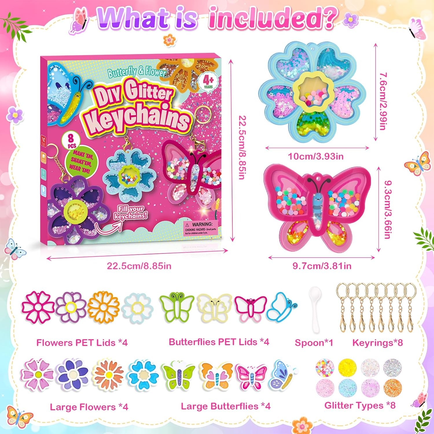 Glitter Shaker Keyring Making Kit for Kids: image 7