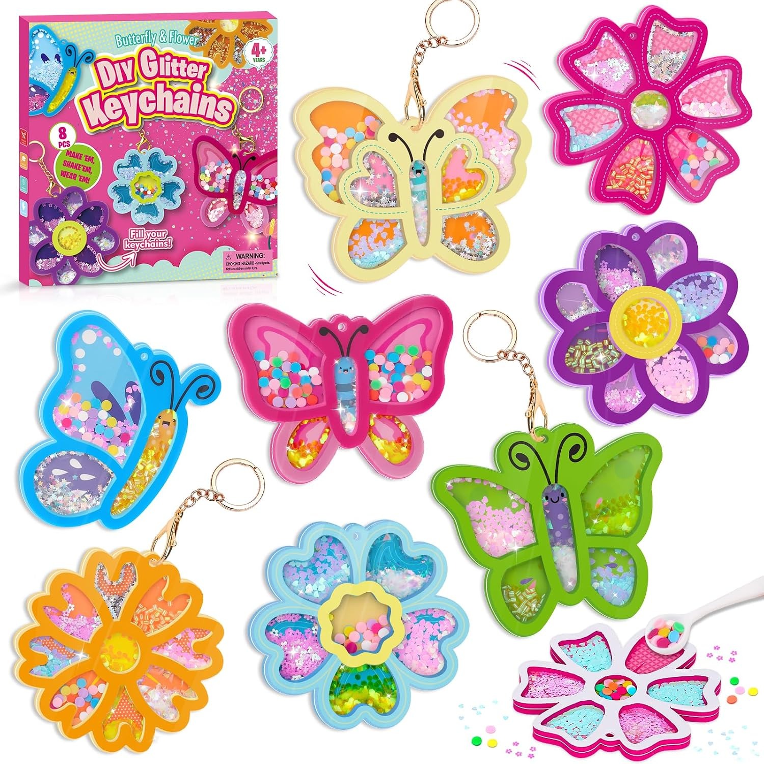 Glitter Shaker Keyring Making Kit for Kids