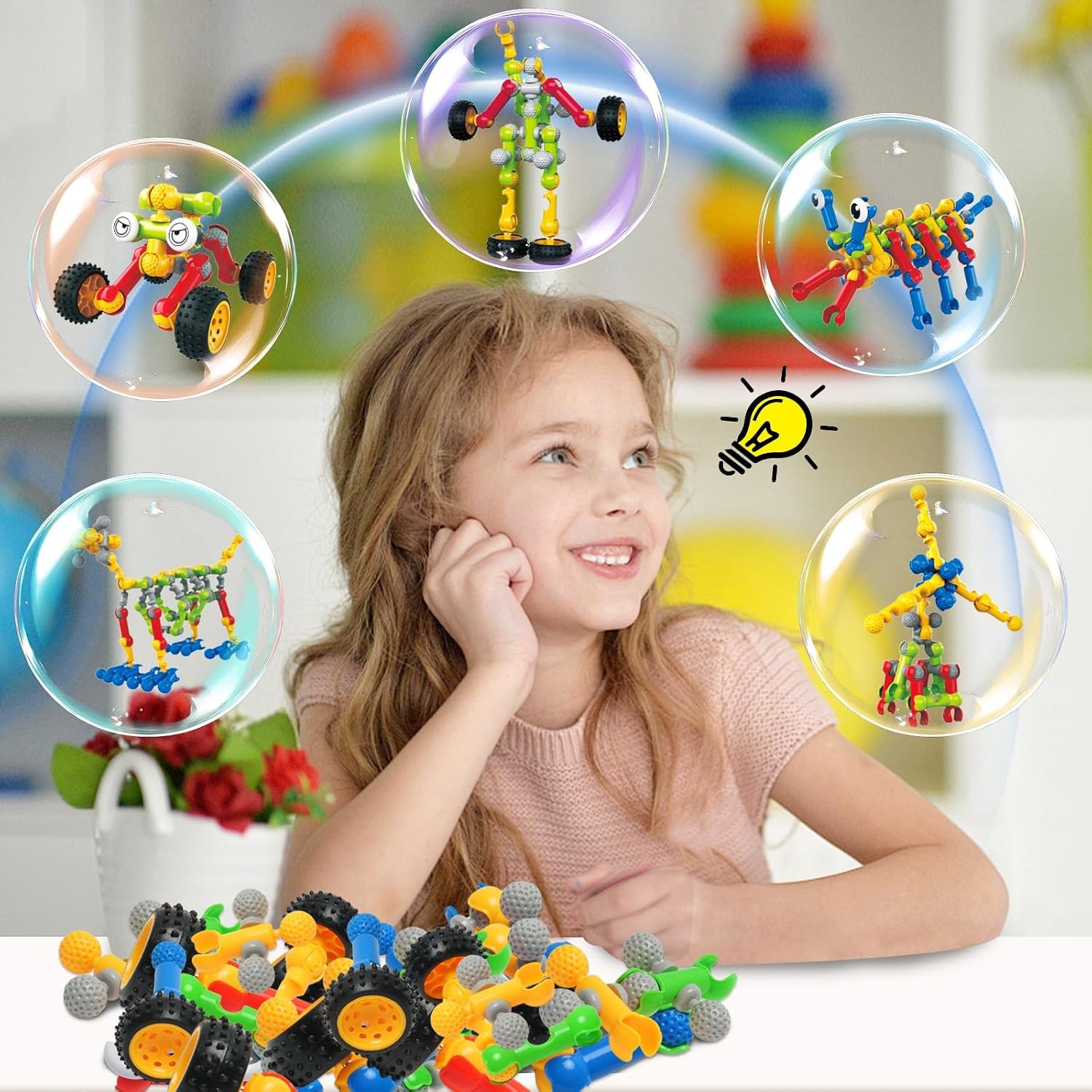 156 Piece STEM Building Blocks Construction Set
