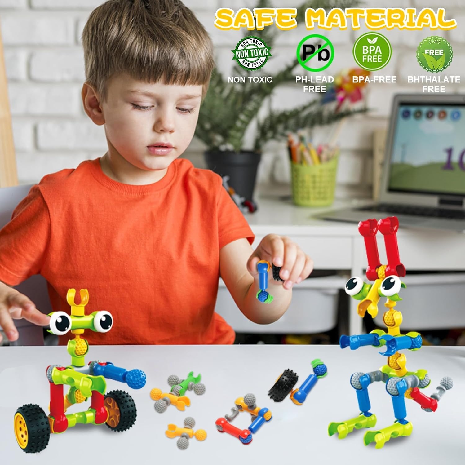 156 Piece STEM Building Blocks Construction Set