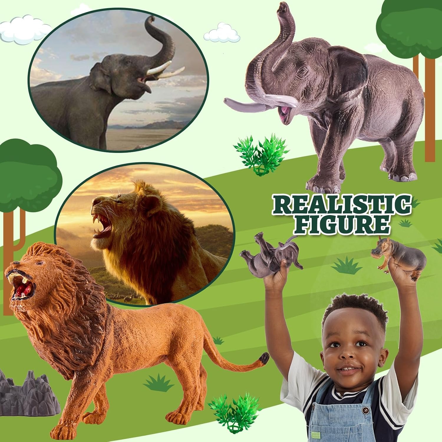 52 Piece Animal Figures Play Set with Carry Case: image 3