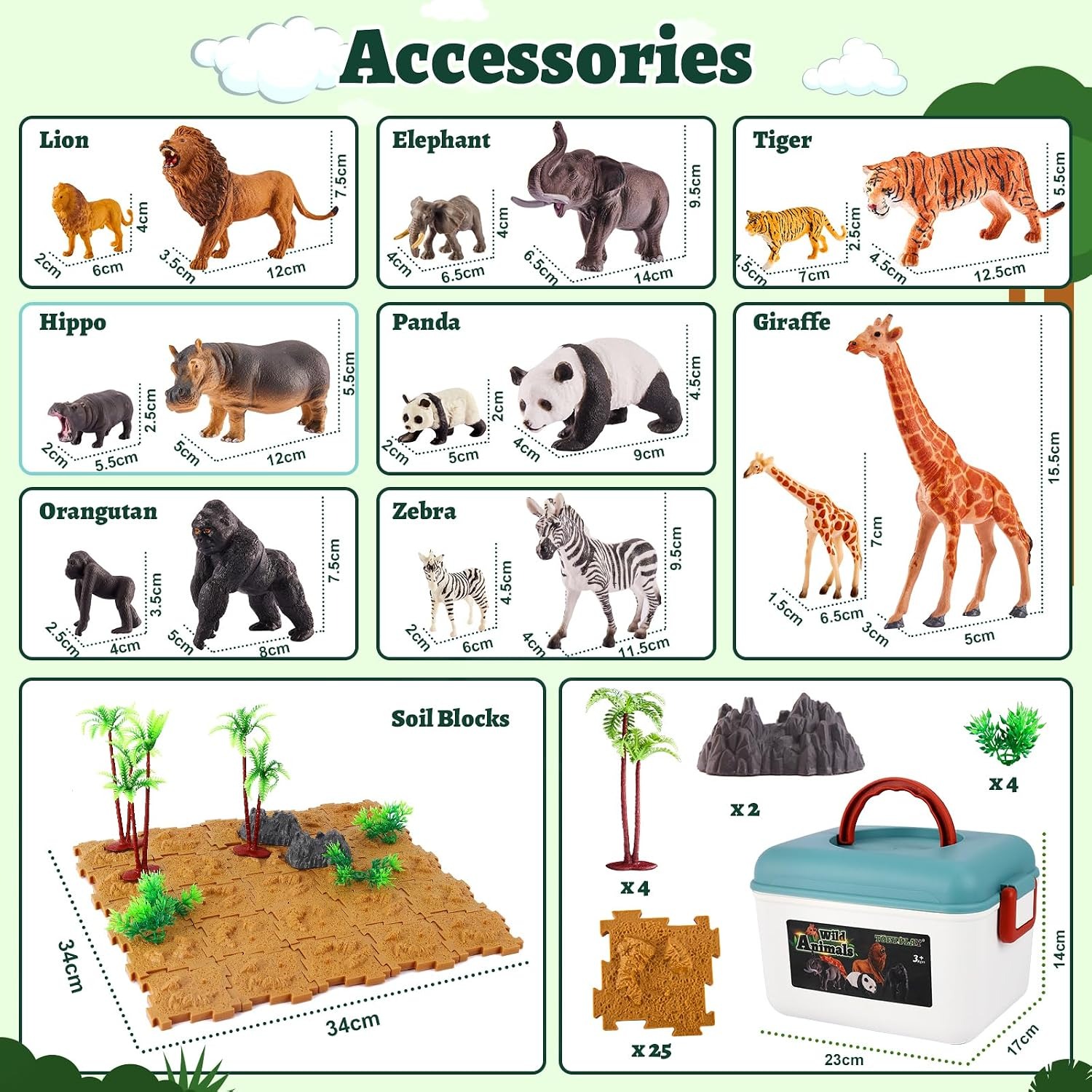 52 Piece Animal Figures Play Set with Carry Case: image 5