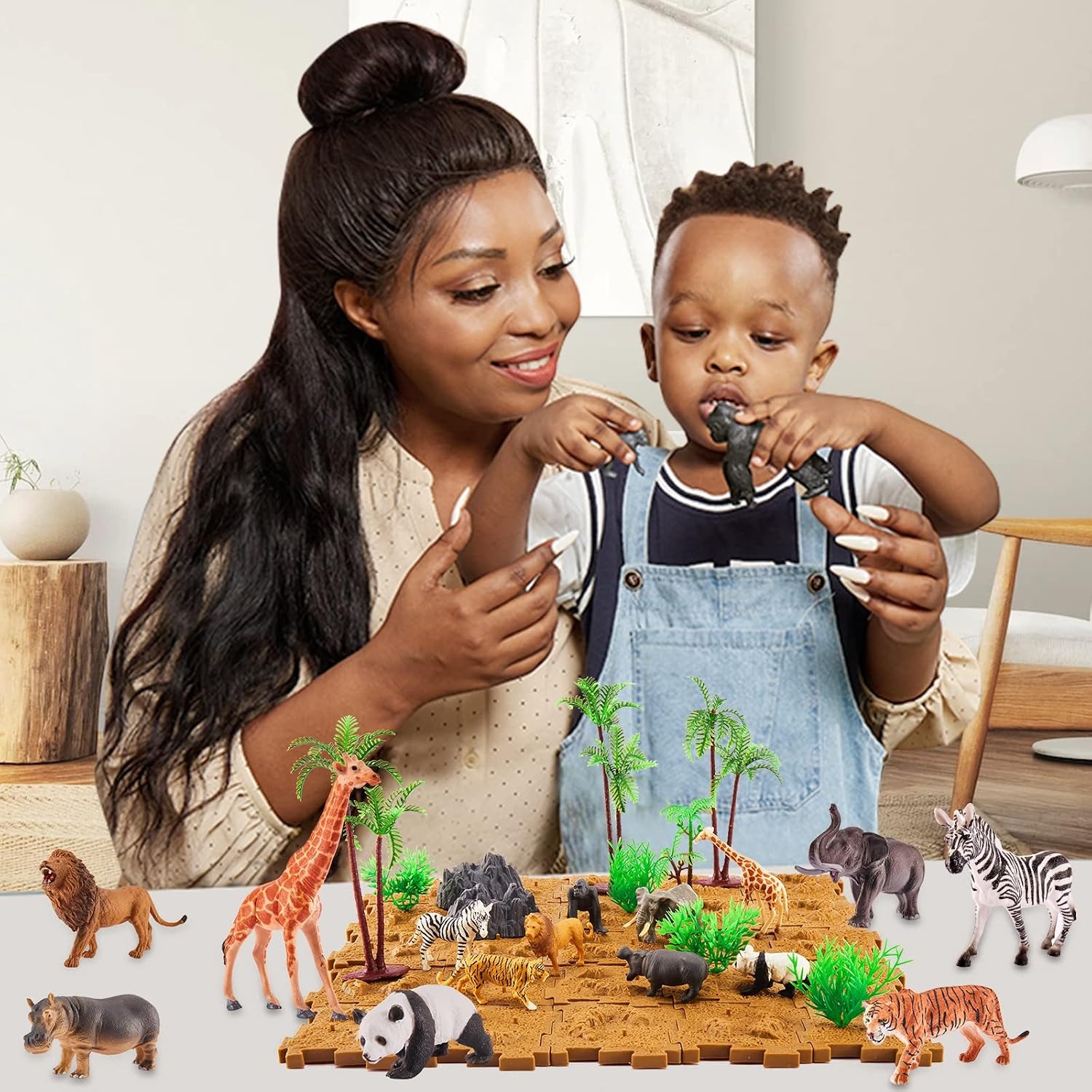 52 Piece Animal Figures Play Set with Carry Case: image 6