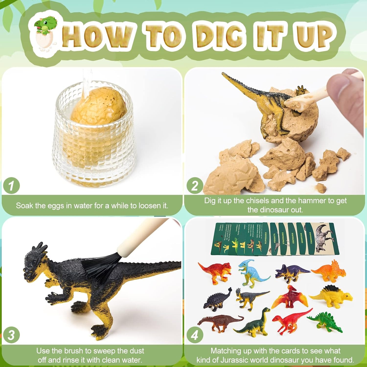 Dinosaur Egg Dig Kit with 12 Eggs, Tools and Play Mat: image 4
