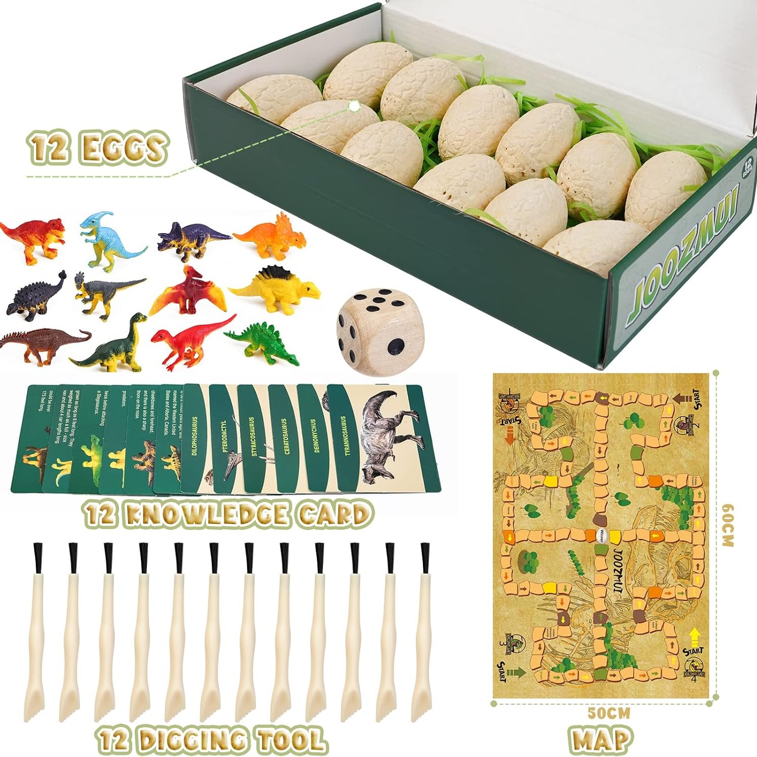 Dinosaur Egg Dig Kit with 12 Eggs, Tools and Play Mat: image 6