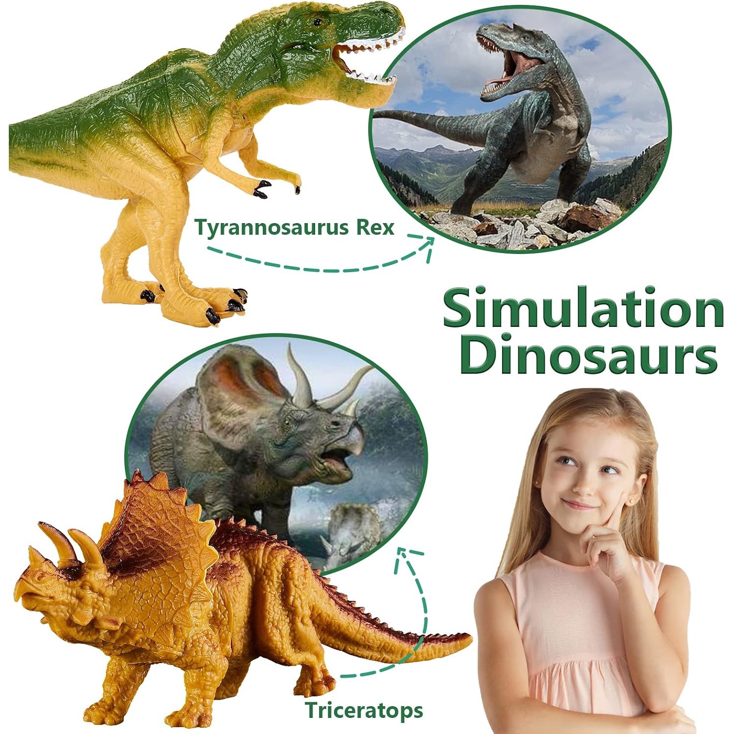 12 Piece Large Realistic Dinosaur Figure Set