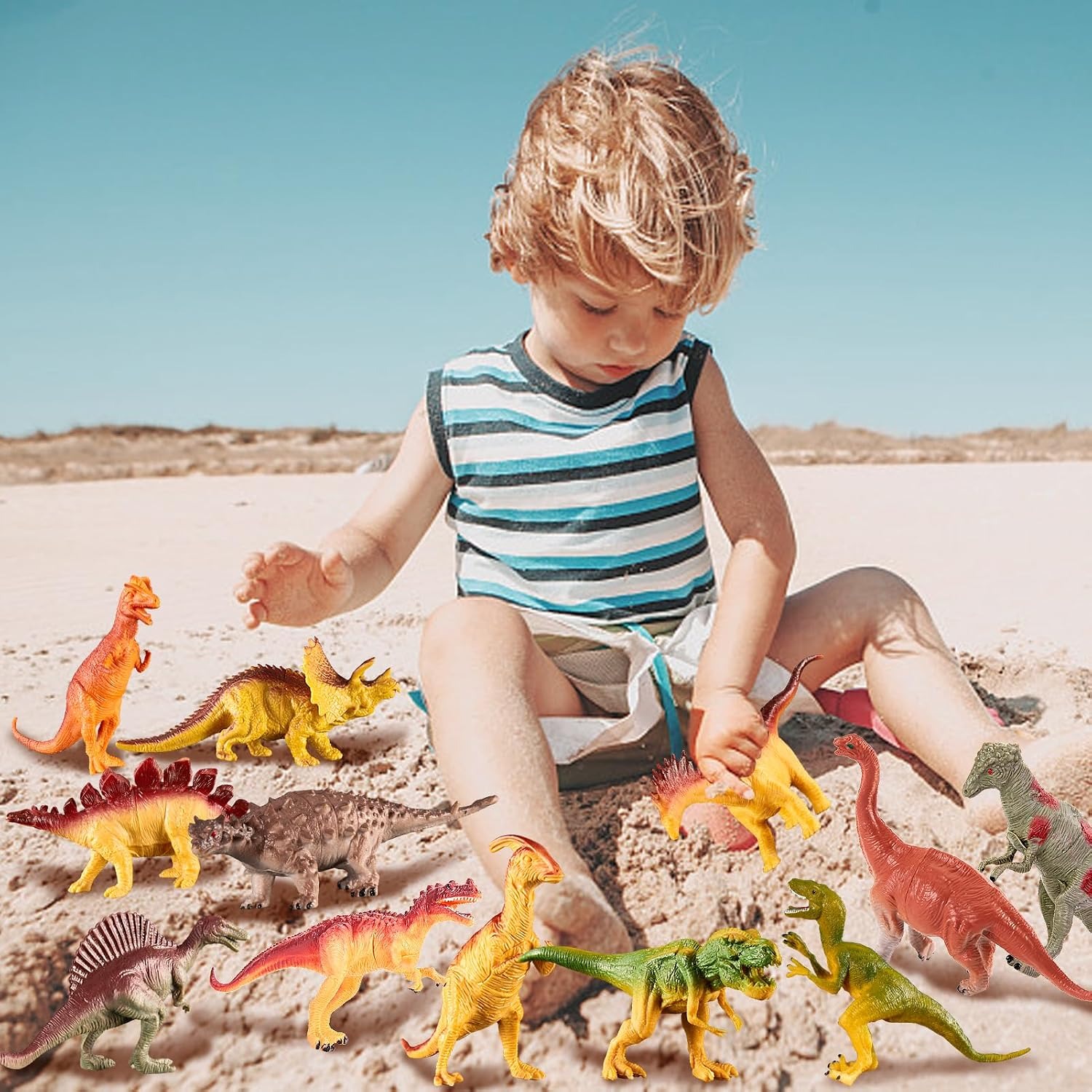 12 Piece Large Realistic Dinosaur Figure Set