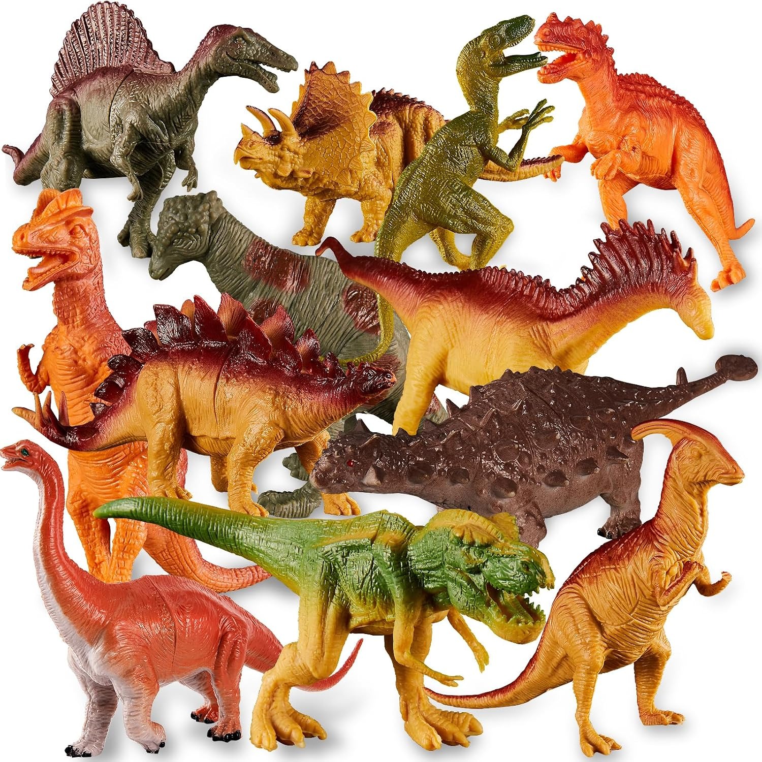 12 Piece Large Realistic Dinosaur Figure Set