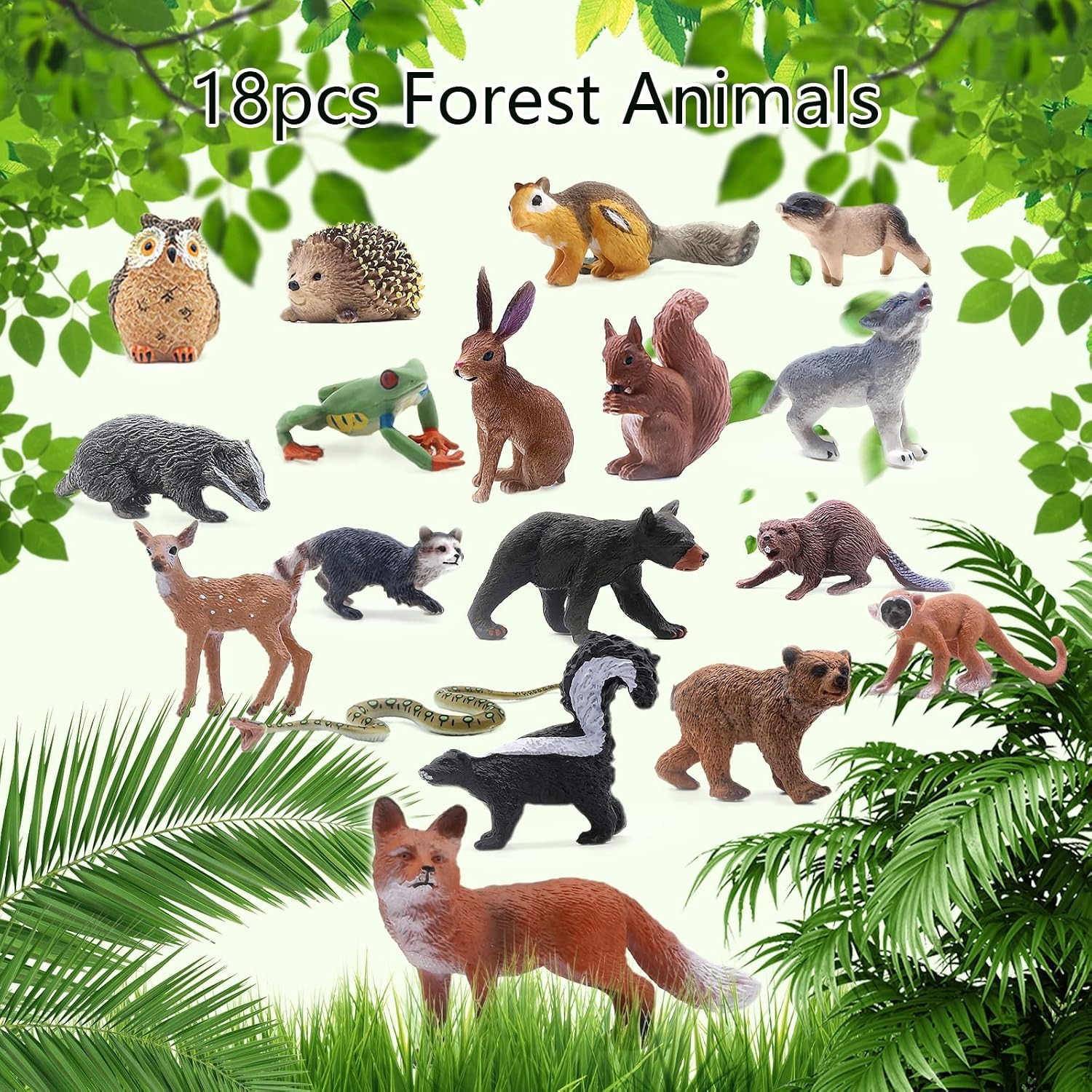 Forest Animal Figures 18 Piece Woodland Play Set: image 2