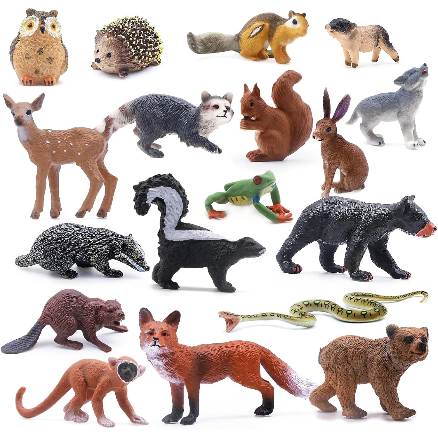 Forest Animal Figures 18 Piece Woodland Play Set