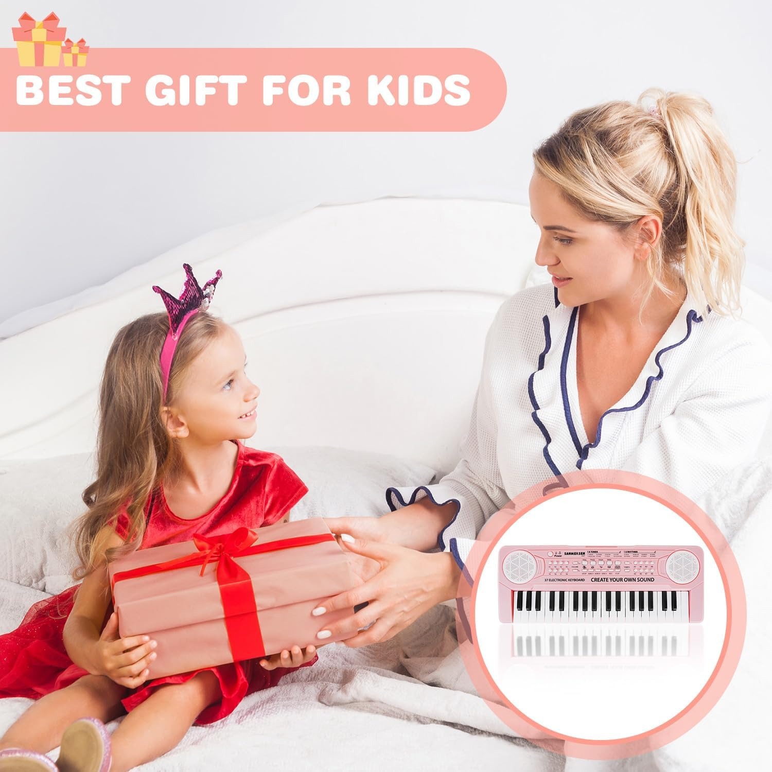 37-Key Kids Keyboard Piano with Microphone: image 7