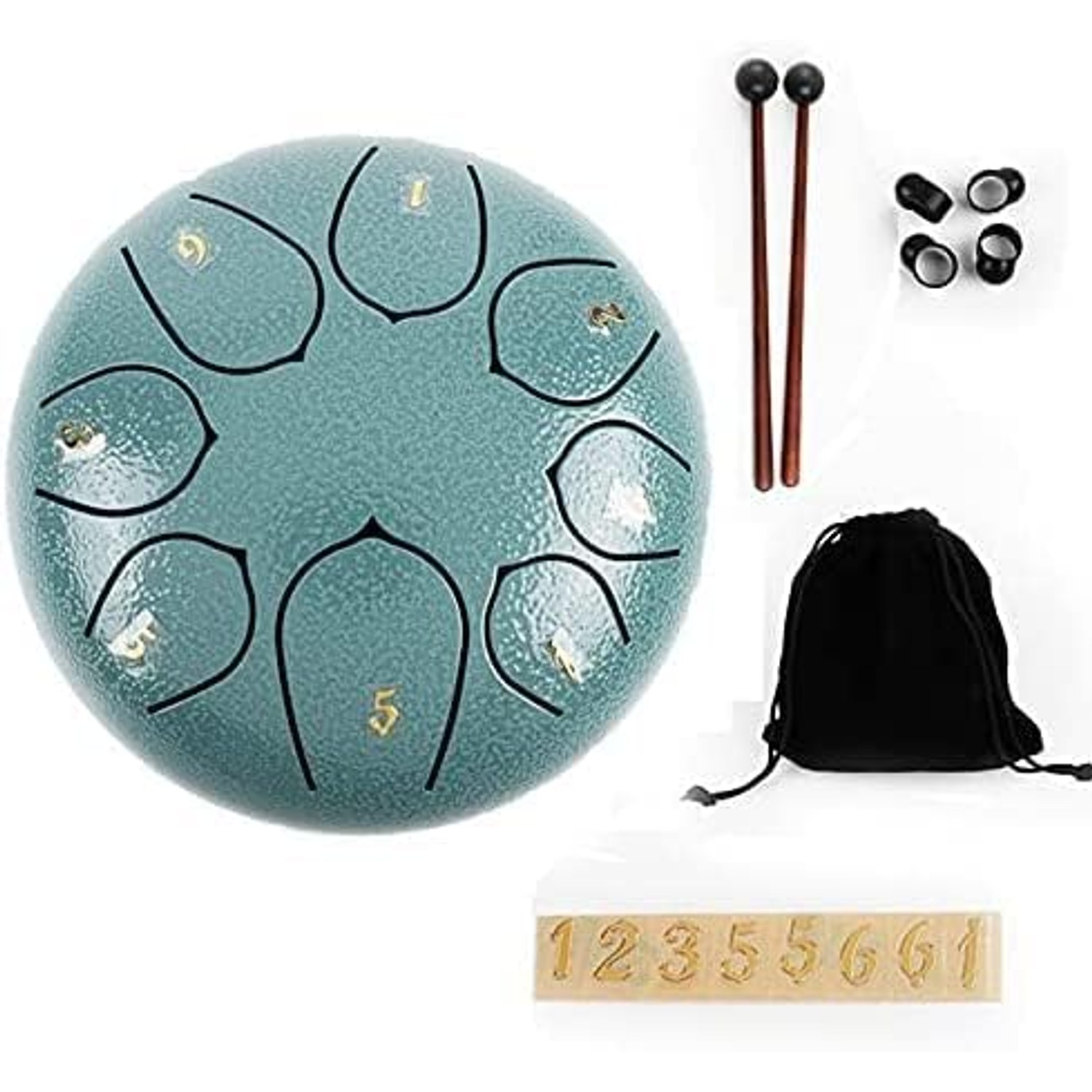 6 Inch Steel Tongue Drum, 8 Note C Major Set with Mallets and Bag: image 3