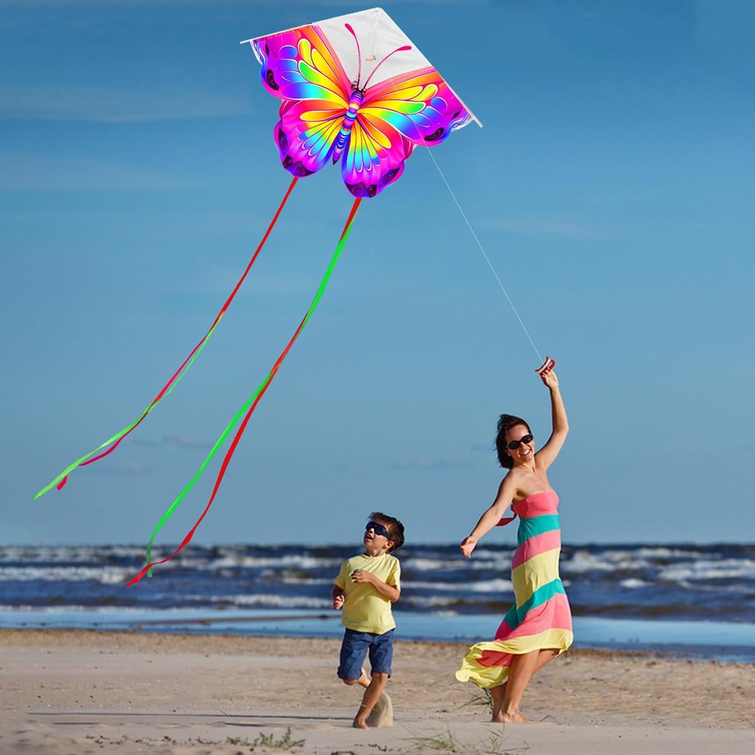 Butterfly Kite 2 Pack with Long Tails and 30m Lines