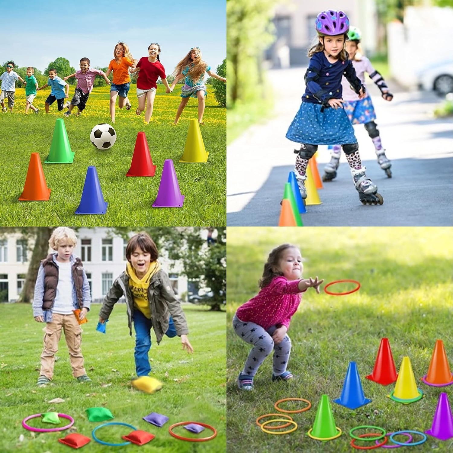 3 in 1 Carnival Games Set with Cones, Rings and Bean Bags: image 3