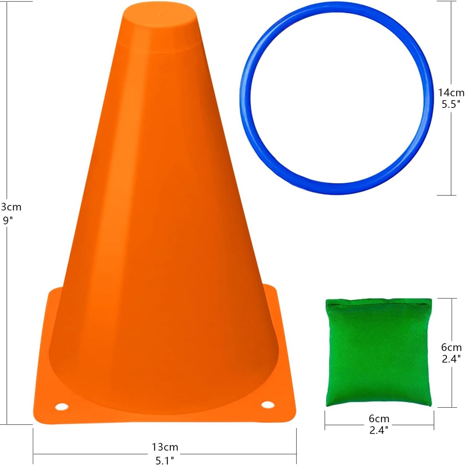 3 in 1 Carnival Games Set with Cones, Rings and Bean Bags: image 4