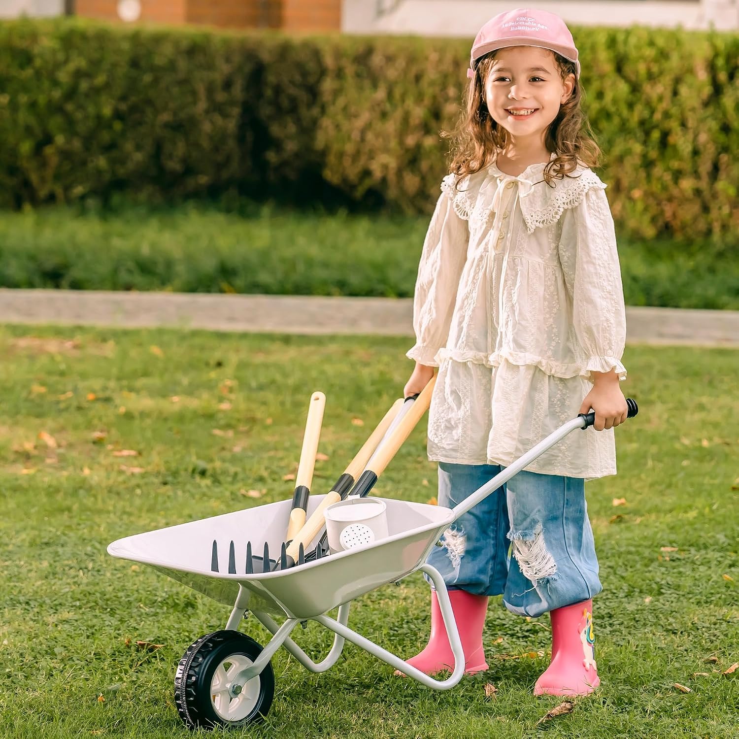 Kids Metal Wheelbarrow Garden Set: image 2