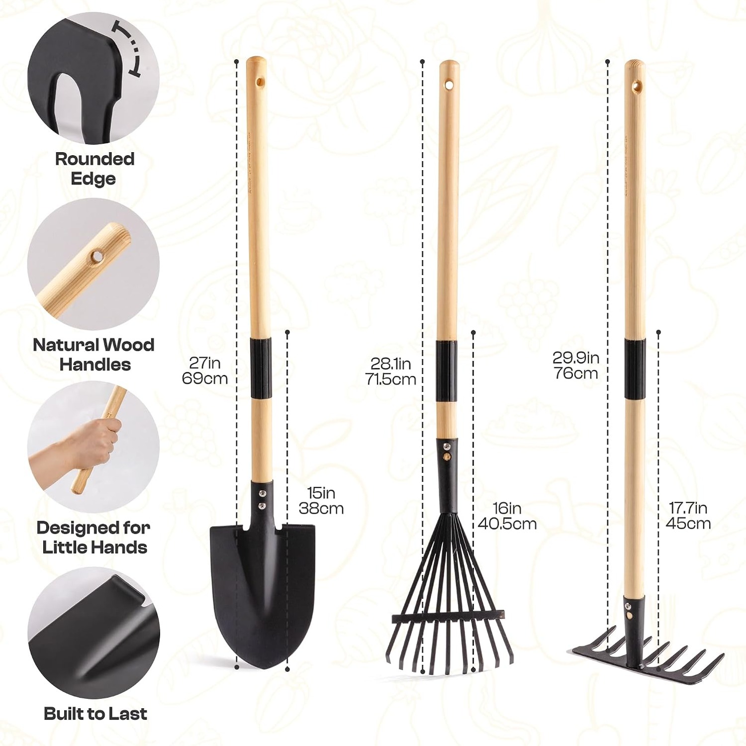 Kids Metal Wheelbarrow Garden Set: image 7