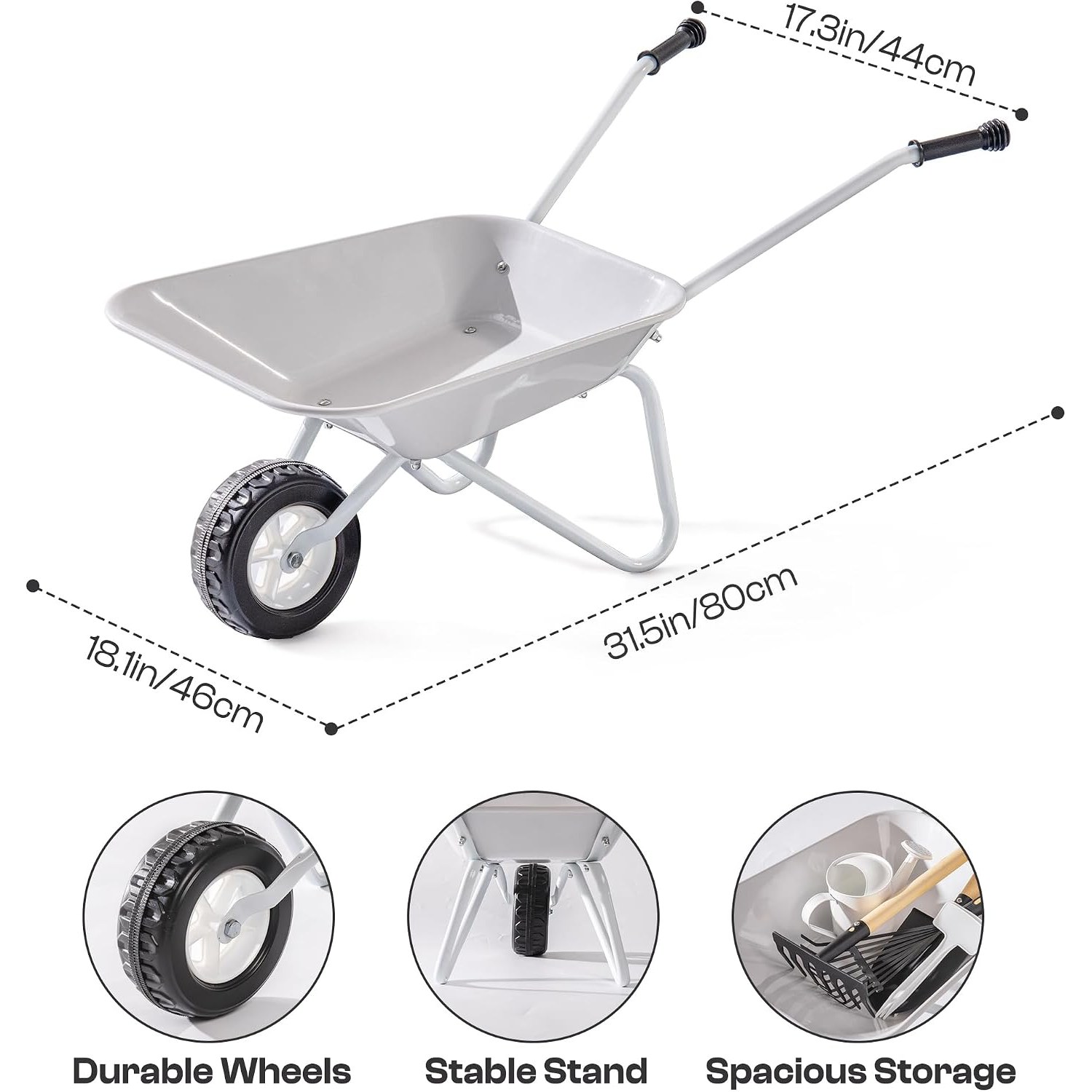 Kids Metal Wheelbarrow Garden Set: image 8