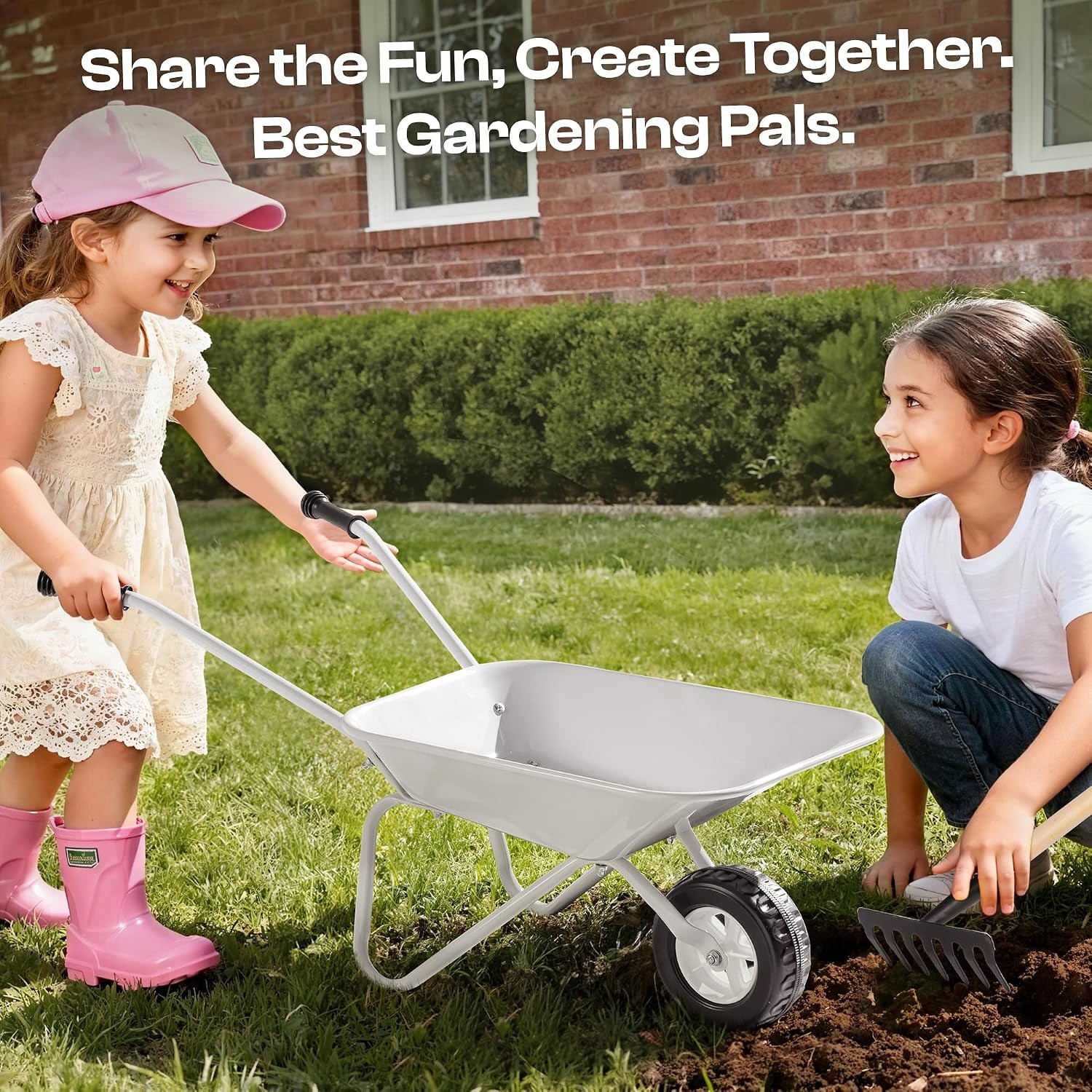 Kids Metal Wheelbarrow Garden Set: image 9