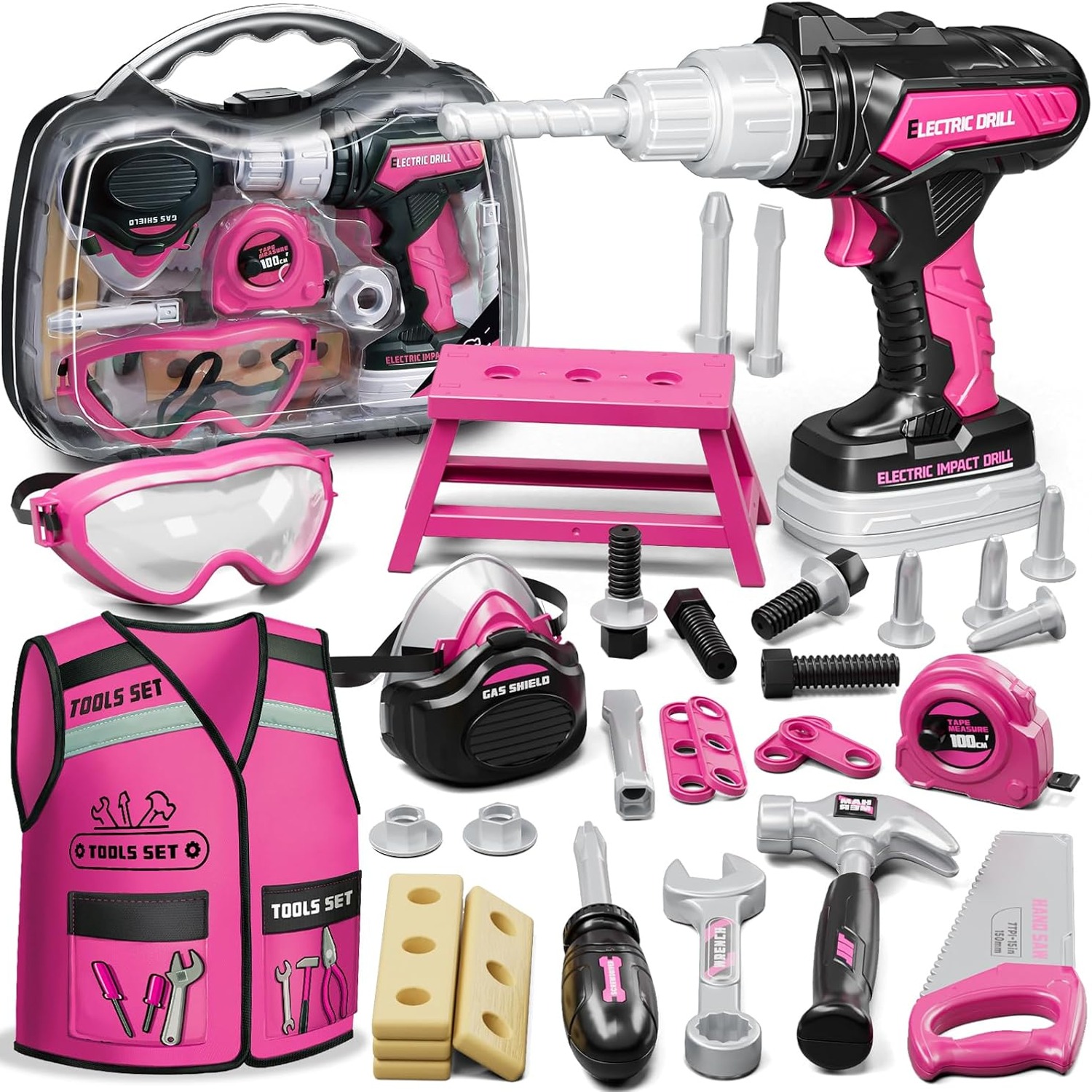 Kids Tool Box with Vest and Toy Tool Set