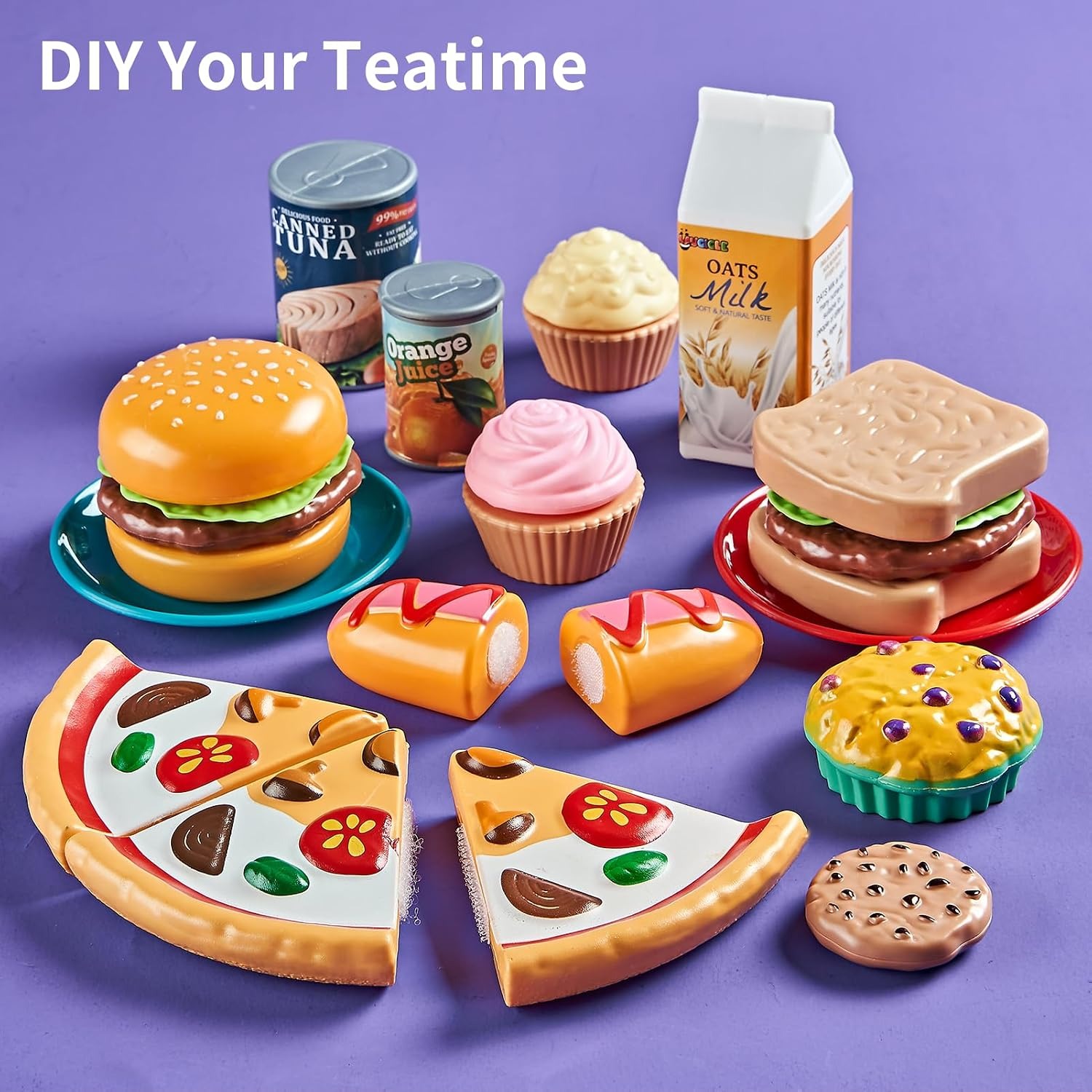 78-Piece Play Food Set with Cutting Fruit, Veg and Storage Bag: image 3