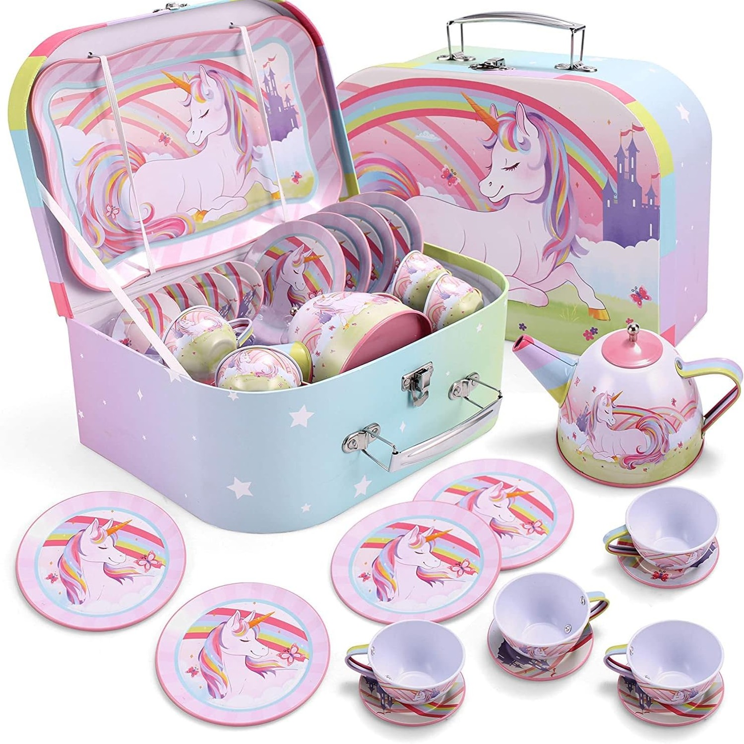 Unicorn Tin Tea Party Set for Kids