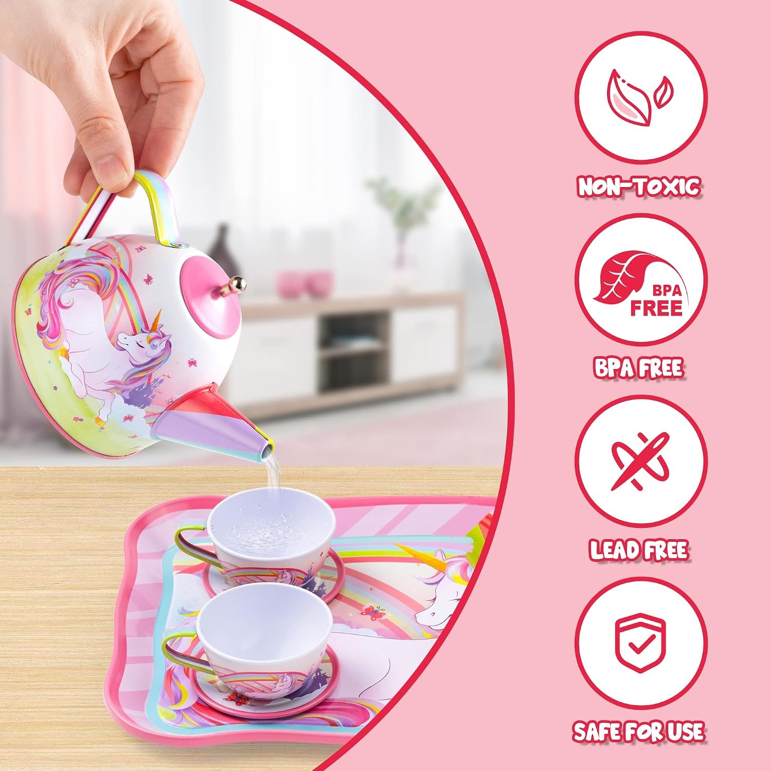 Unicorn Tin Tea Party Set for Kids