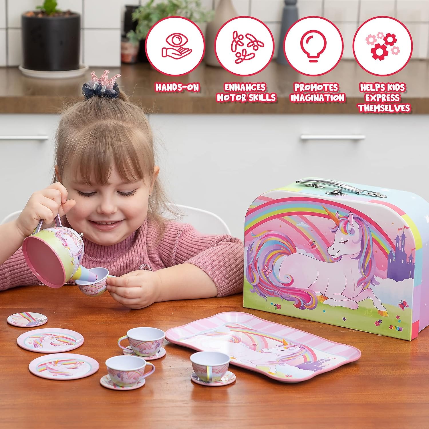 Unicorn Tin Tea Party Set for Kids