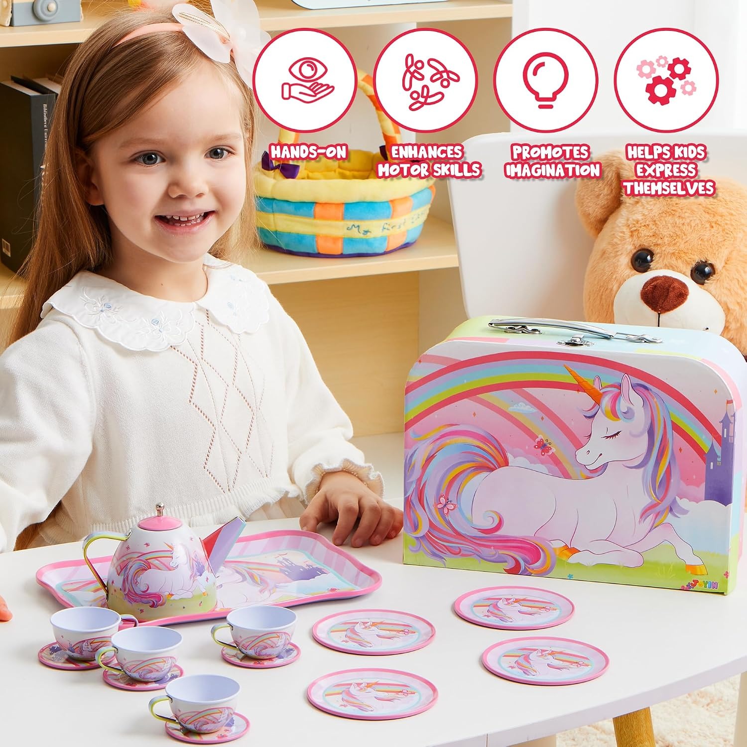 Unicorn Tin Tea Party Set for Kids