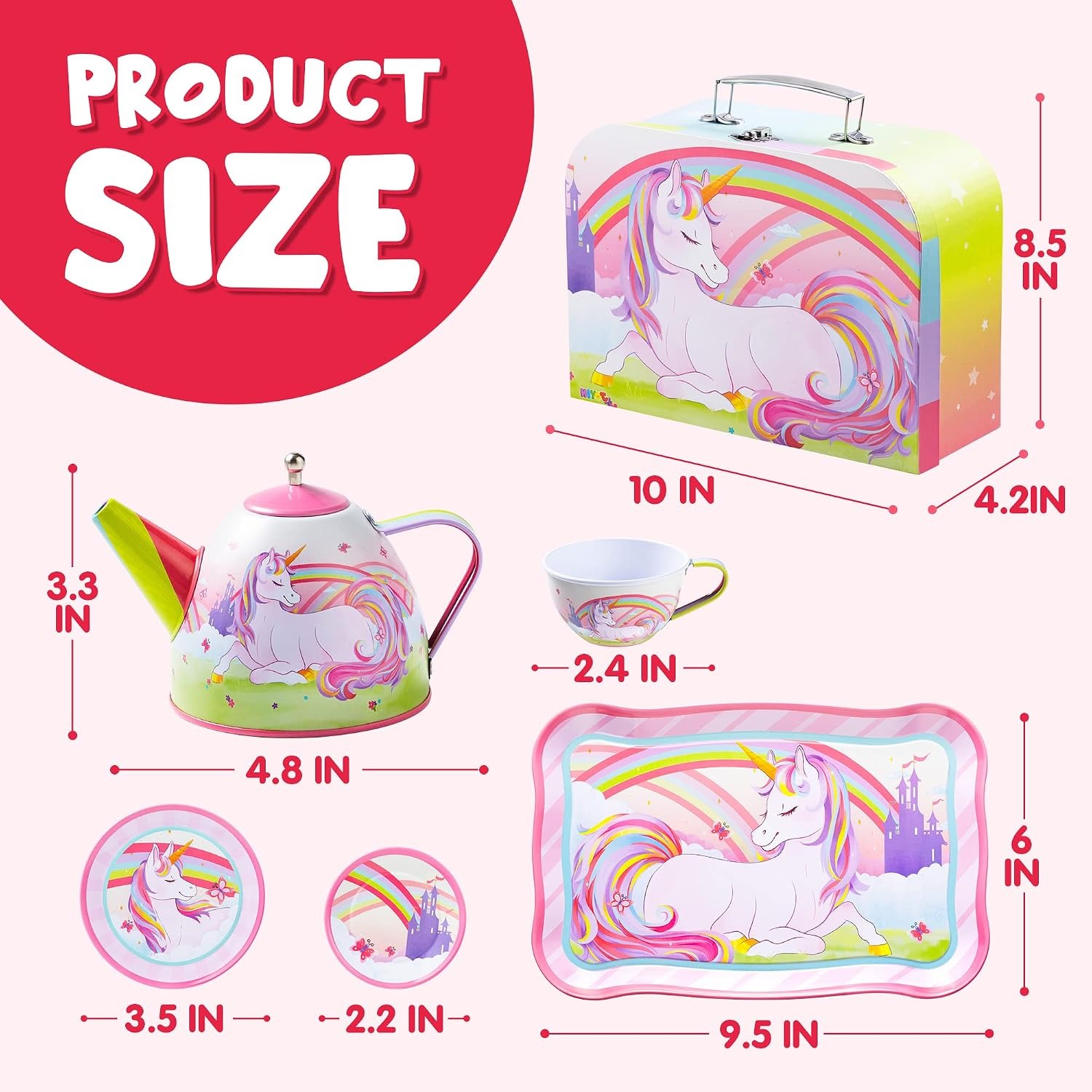 Unicorn Tin Tea Party Set for Kids: image 7