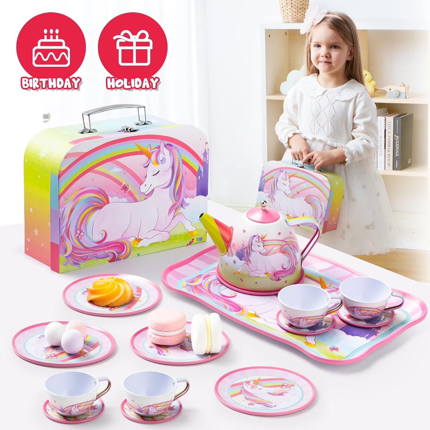 Unicorn Tin Tea Party Set for Kids: image 8