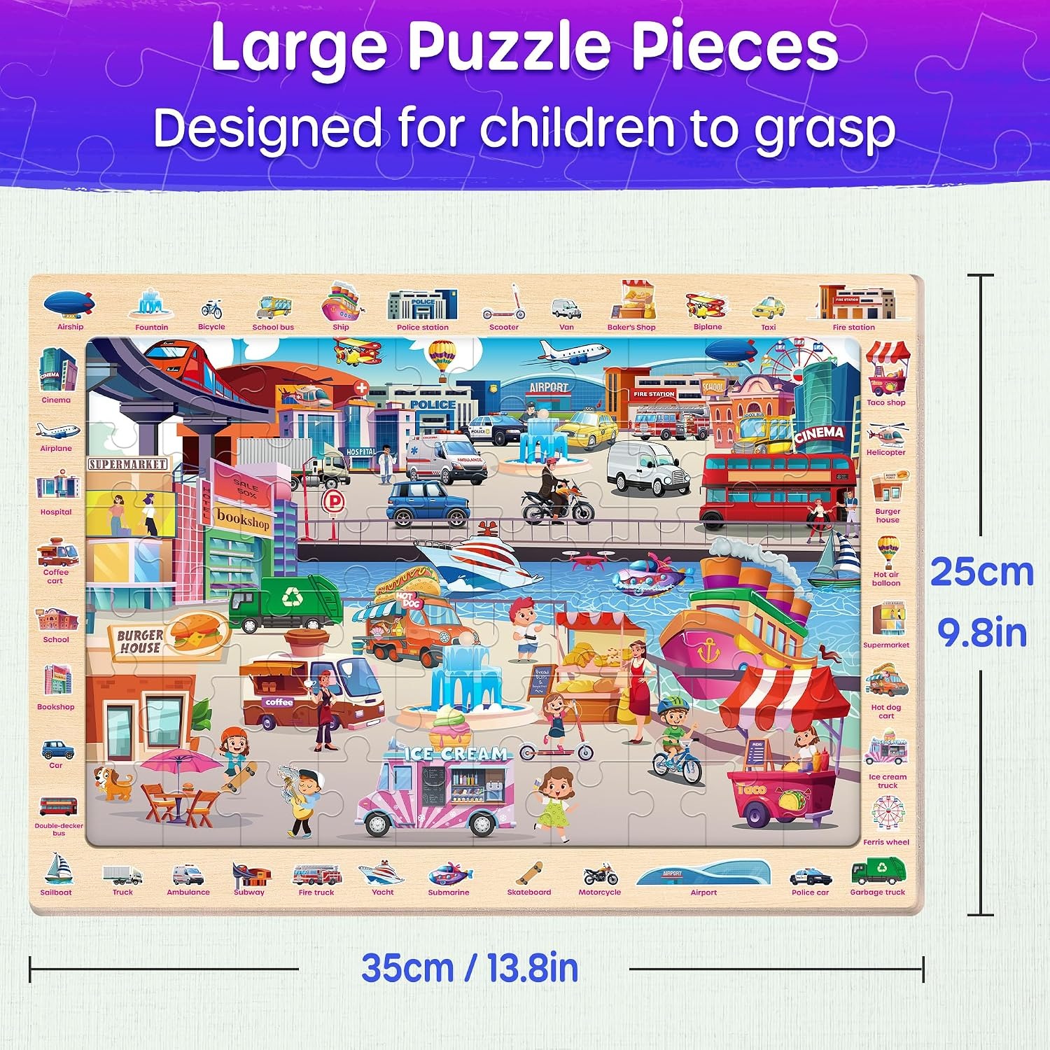Wooden Animal Puzzles 4 Pack, 60 Pieces Each: image 6
