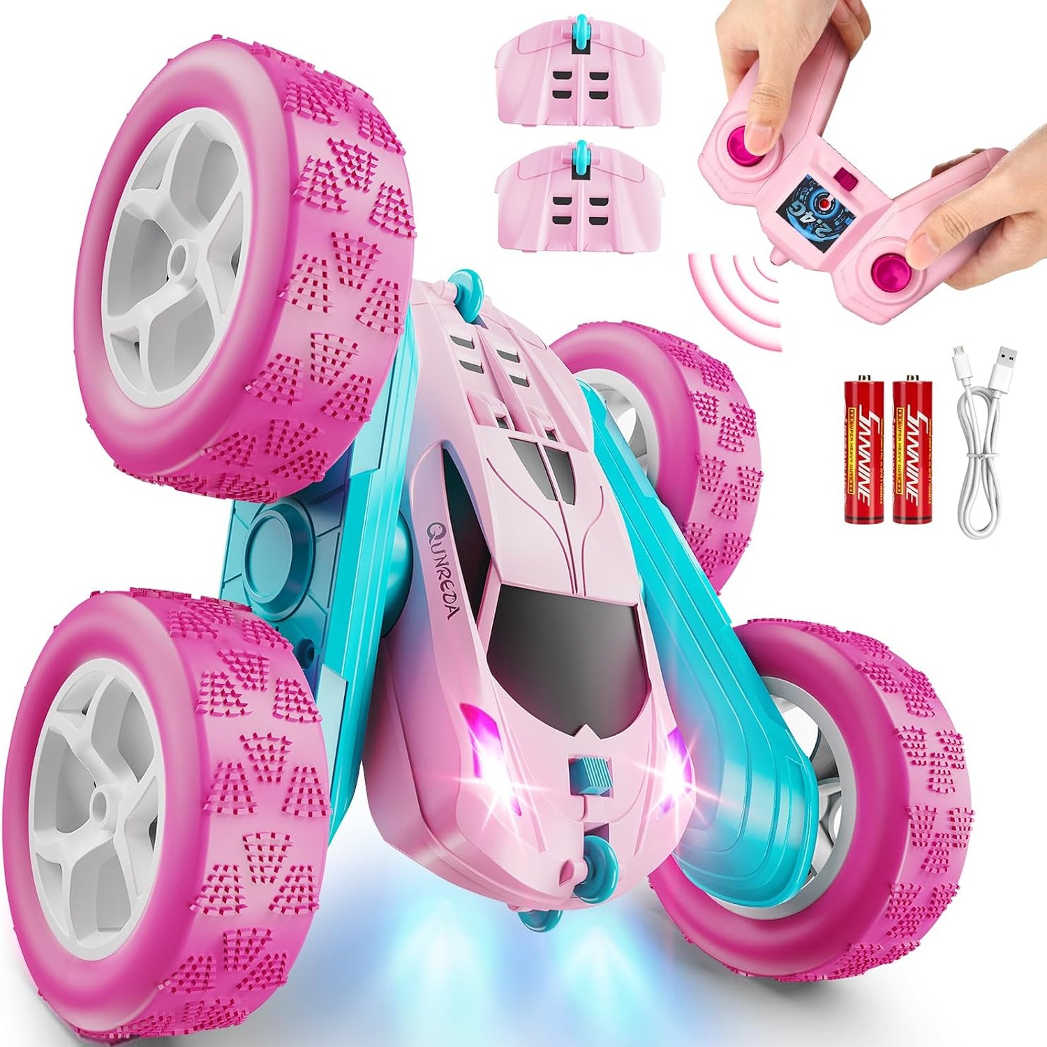 Pink RC Double Sided Stunt Car