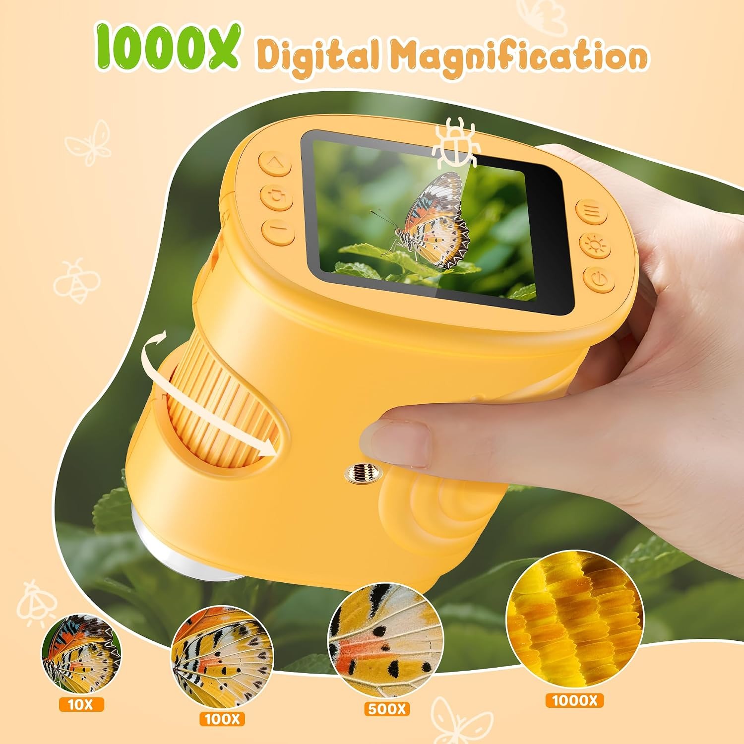 Kids Handheld Digital Microscope with LED Lighting