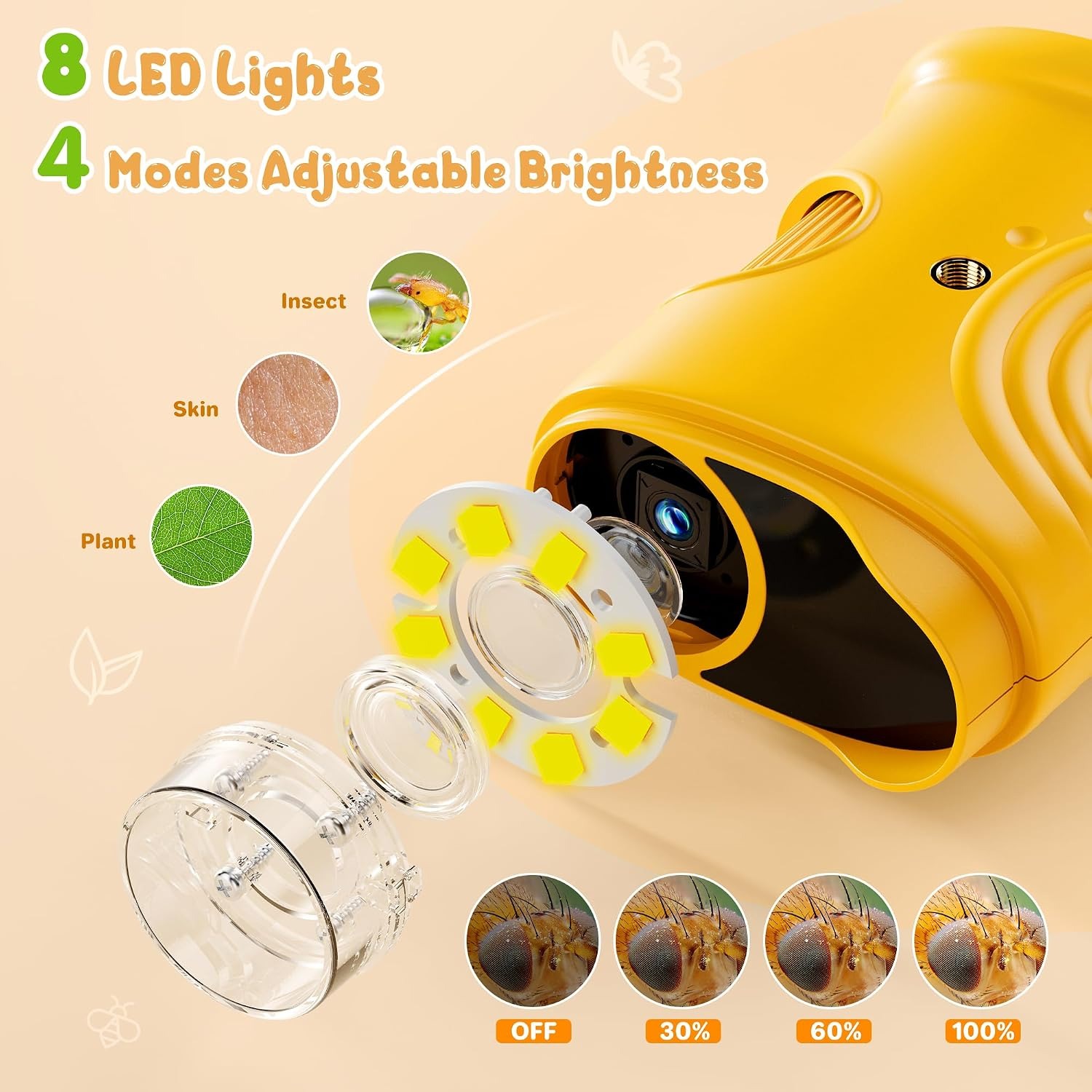 Kids Handheld Digital Microscope with LED Lighting