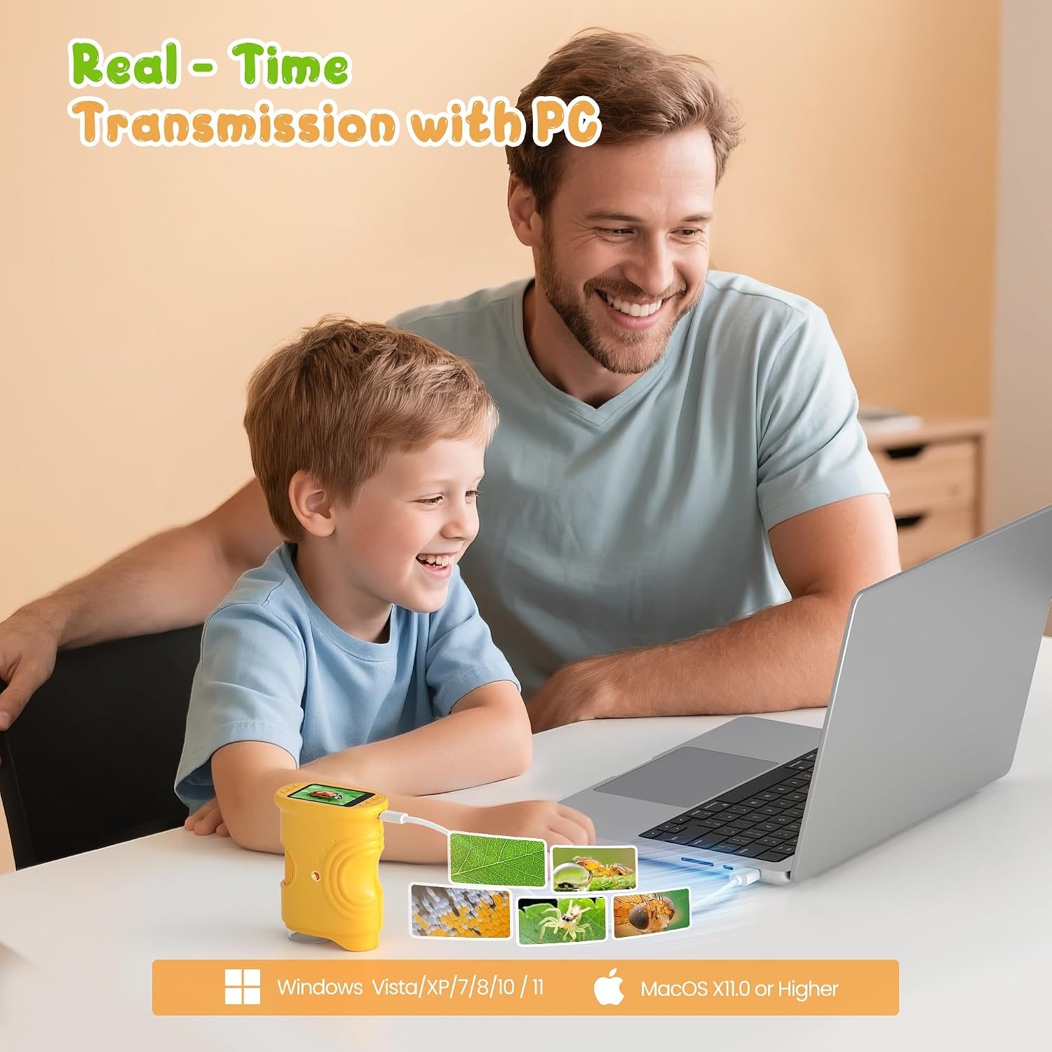 Kids Handheld Digital Microscope with LED Lighting