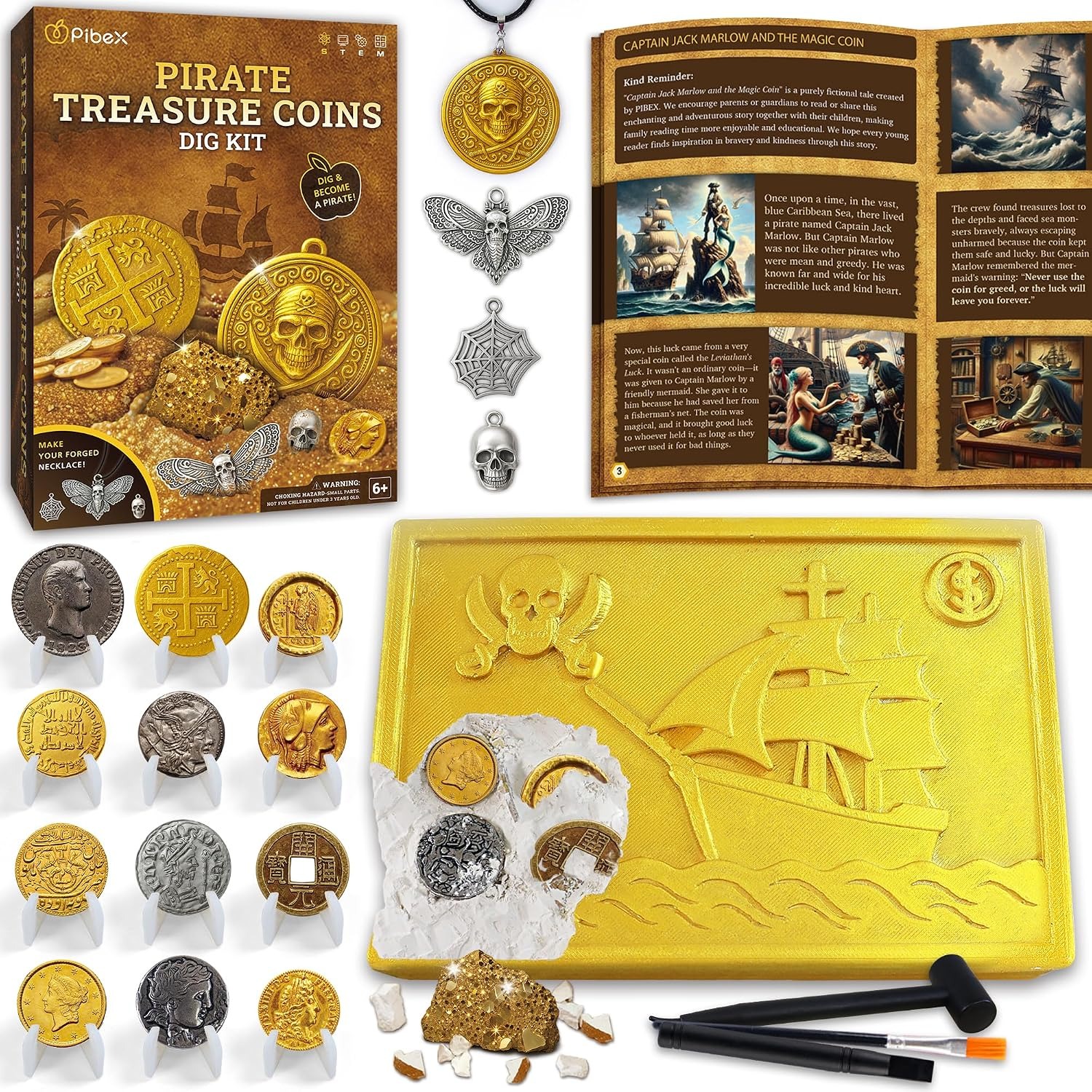 Pirate Treasure Coins Dig Kit
