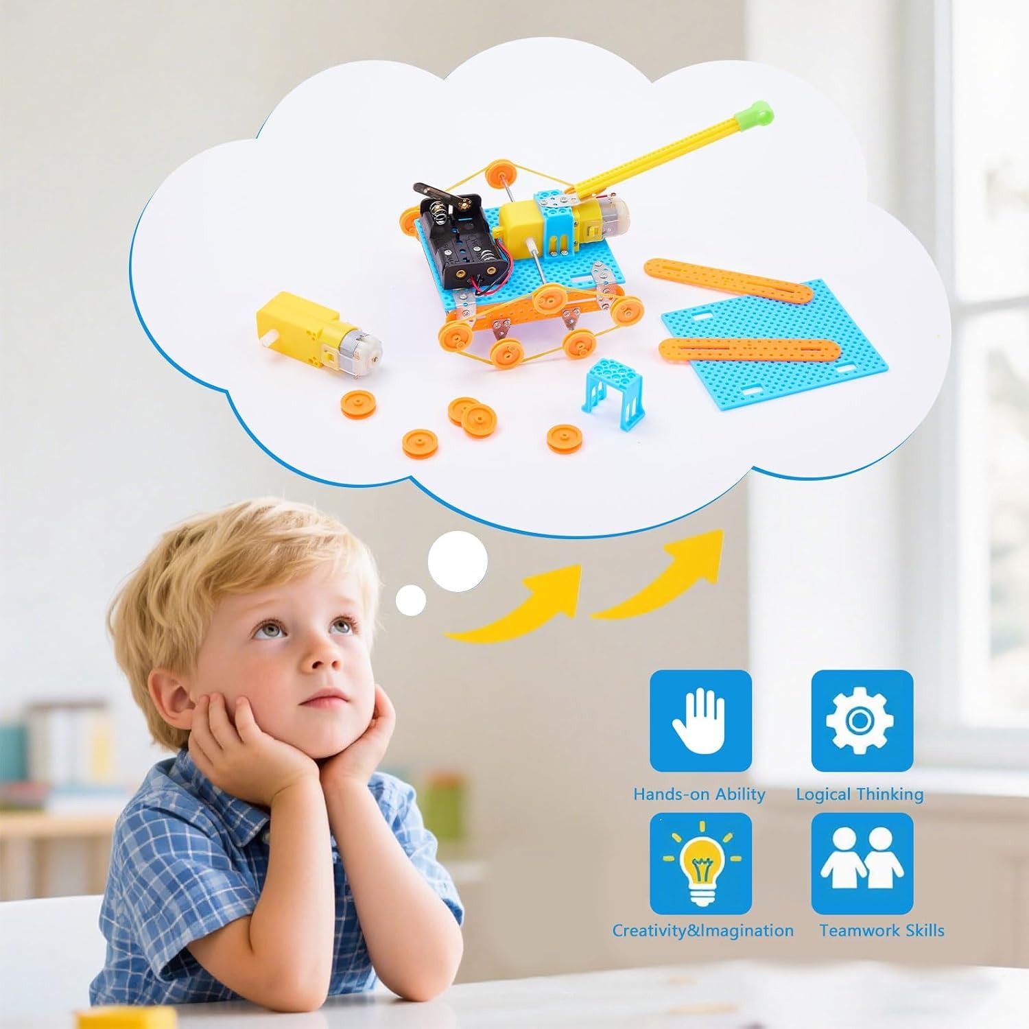 5-in-1 Robot Building Kit with Motor and Tools: image 3