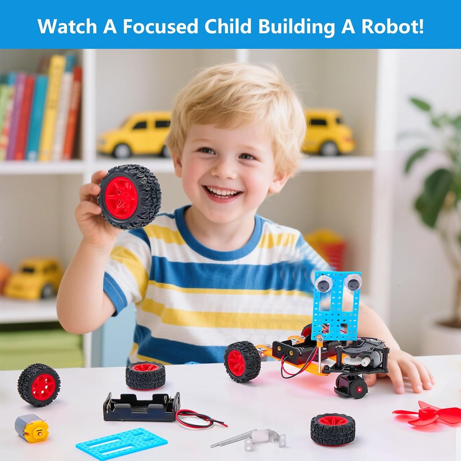 5-in-1 Robot Building Kit with Motor and Tools: image 5
