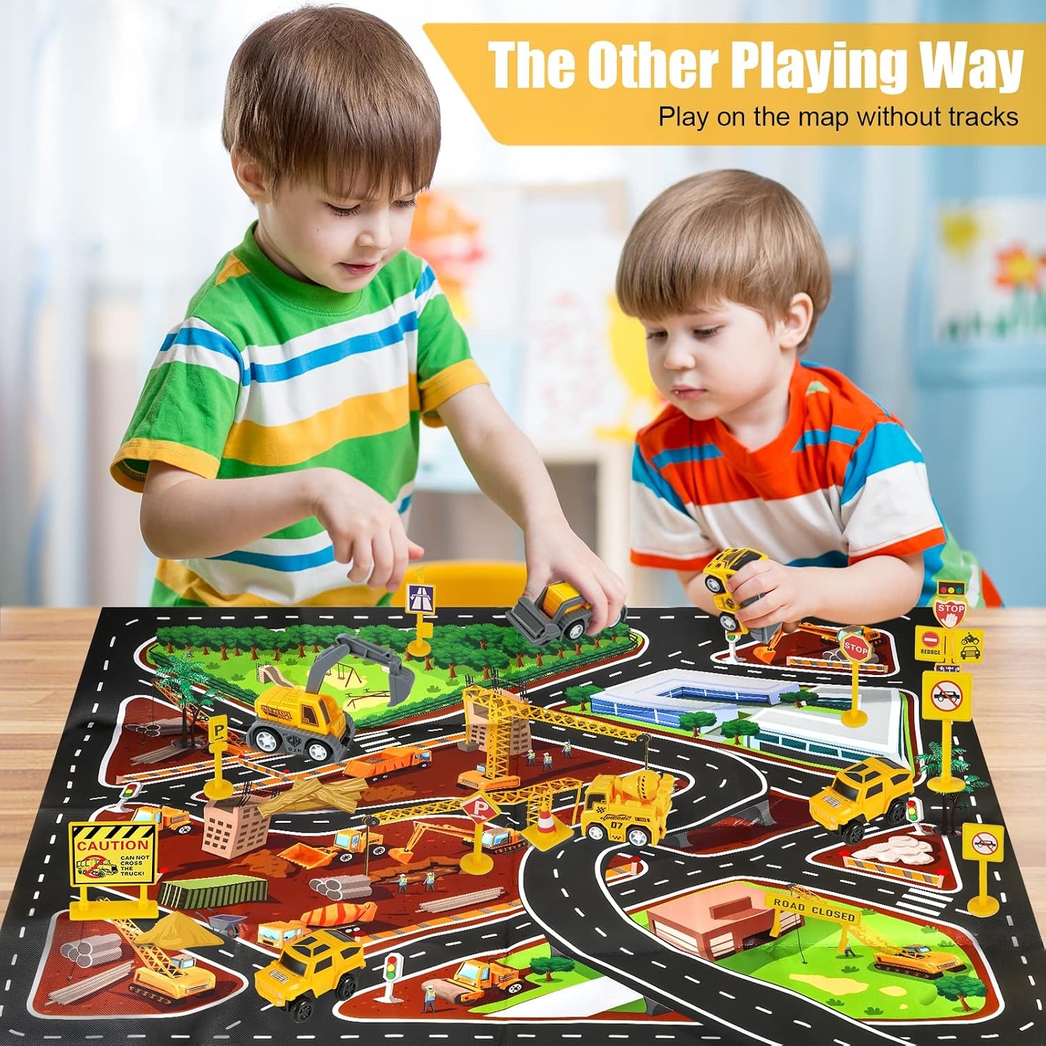 260-Piece Construction Race Track Set with Electric Cars and Trucks: image 5