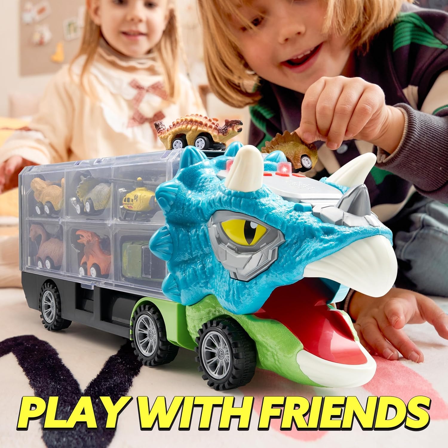 Dinosaur Transport Truck Set with Lights and Sounds: image 6