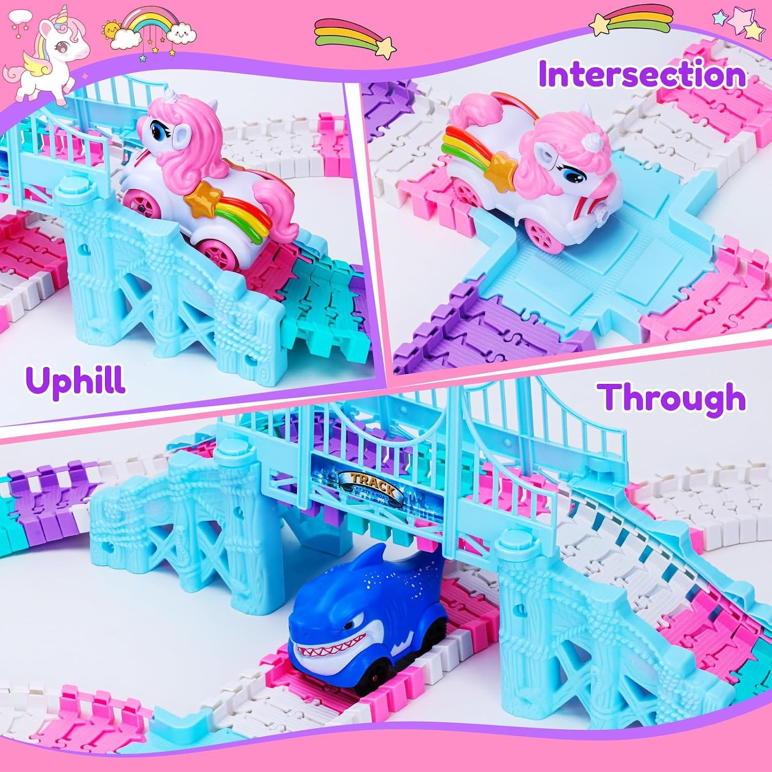 Shark and Unicorn Race Track 194 Piece Flexible Track Set: image 5