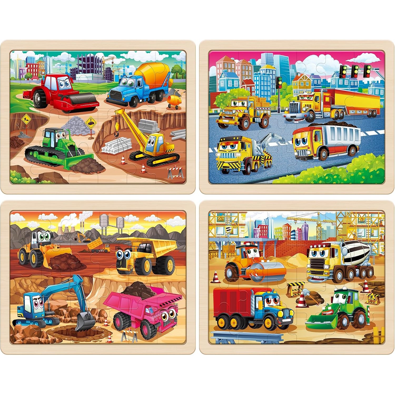 Wooden Construction Vehicle Puzzles Set of 4: image 2
