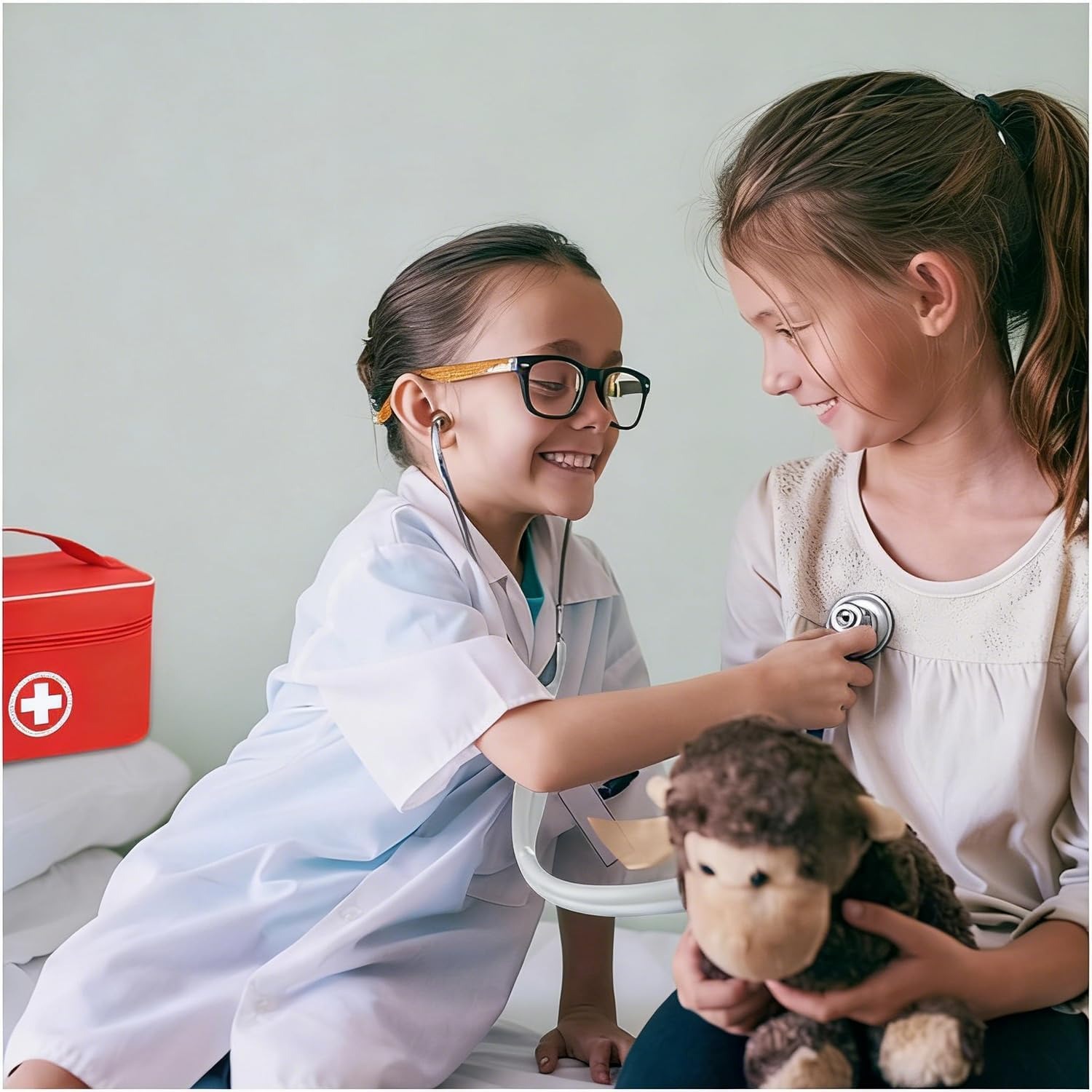 Wooden Doctor Play Set with Red Carry Bag and Coat: image 5